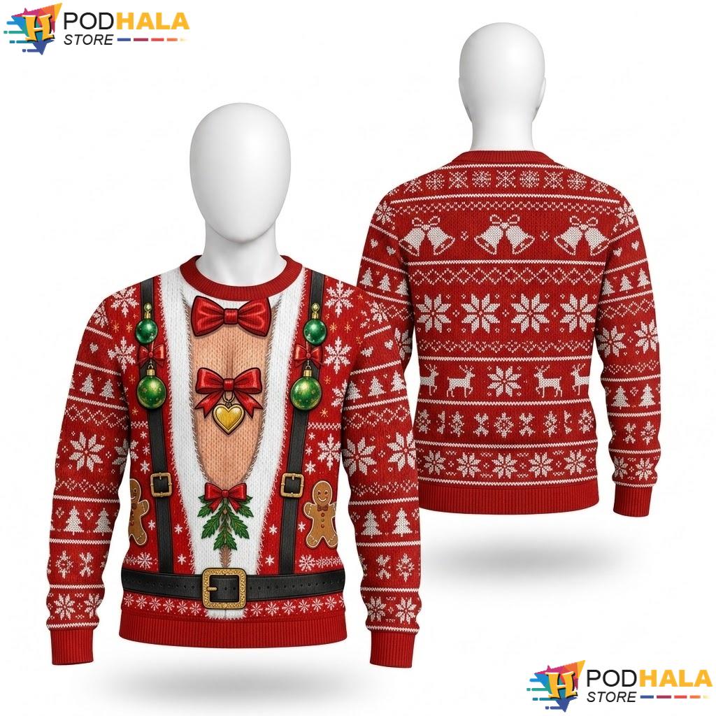 Gingerbread Man Ornaments Ugly Christmas Sweater Funny Festive Xmas Top