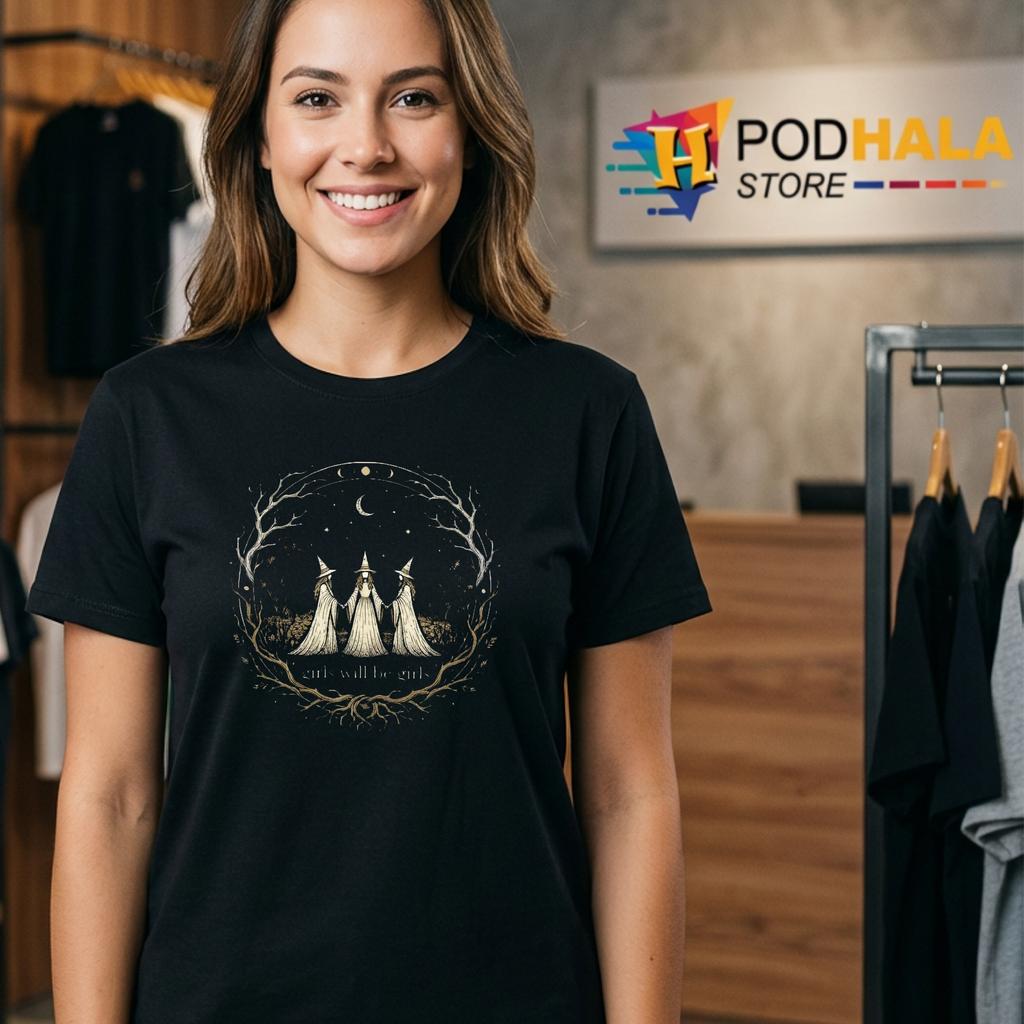 Girls Witch Feminist Womens Halloween Tee Witchy Apparel Graphic Girls Witch Feminist Womens Halloween Tee Witchy Apparel Graphic