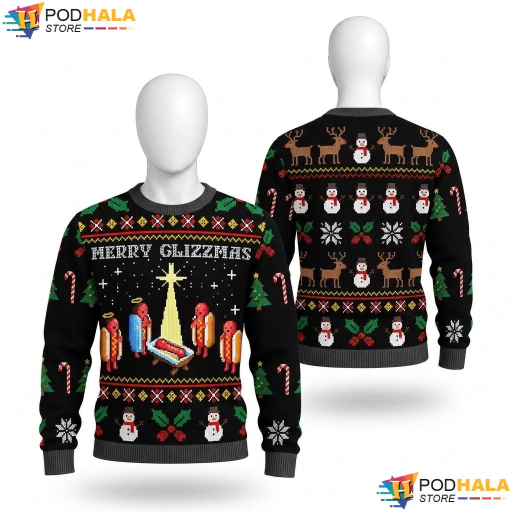 Glizzmas Candy Canes Ugly Xmas Sweater Funny Festive Christmas Apparel