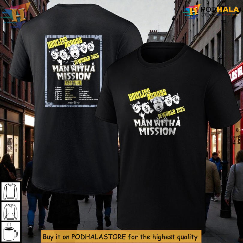 Global Rock Tour Graphic Tee Featuring Man With A Mission World Tour Shirt 2025