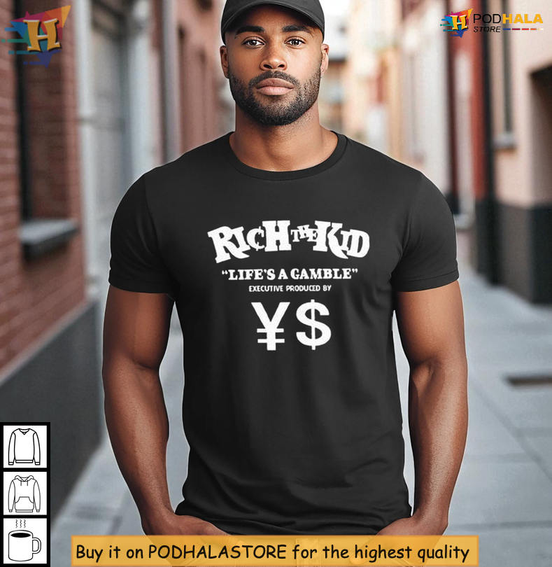 Glock Tucked Big T Shirt Featuring Rich The Kid Graphic Lifes A Gamble Design