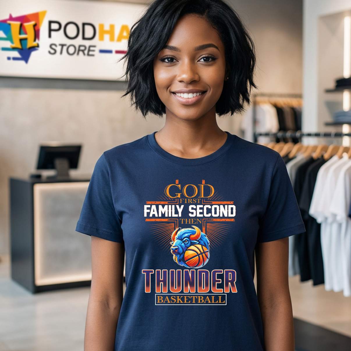 God First Family Second Fan Tshirt Oklahoma City Thunder Basketball Mens God First Family Second Fan Tshirt Oklahoma City Thunder Basketball Mens