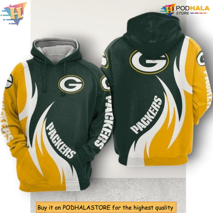 Gold Accent Team Design Green Bay Packers Hoodie 3D Football Edition