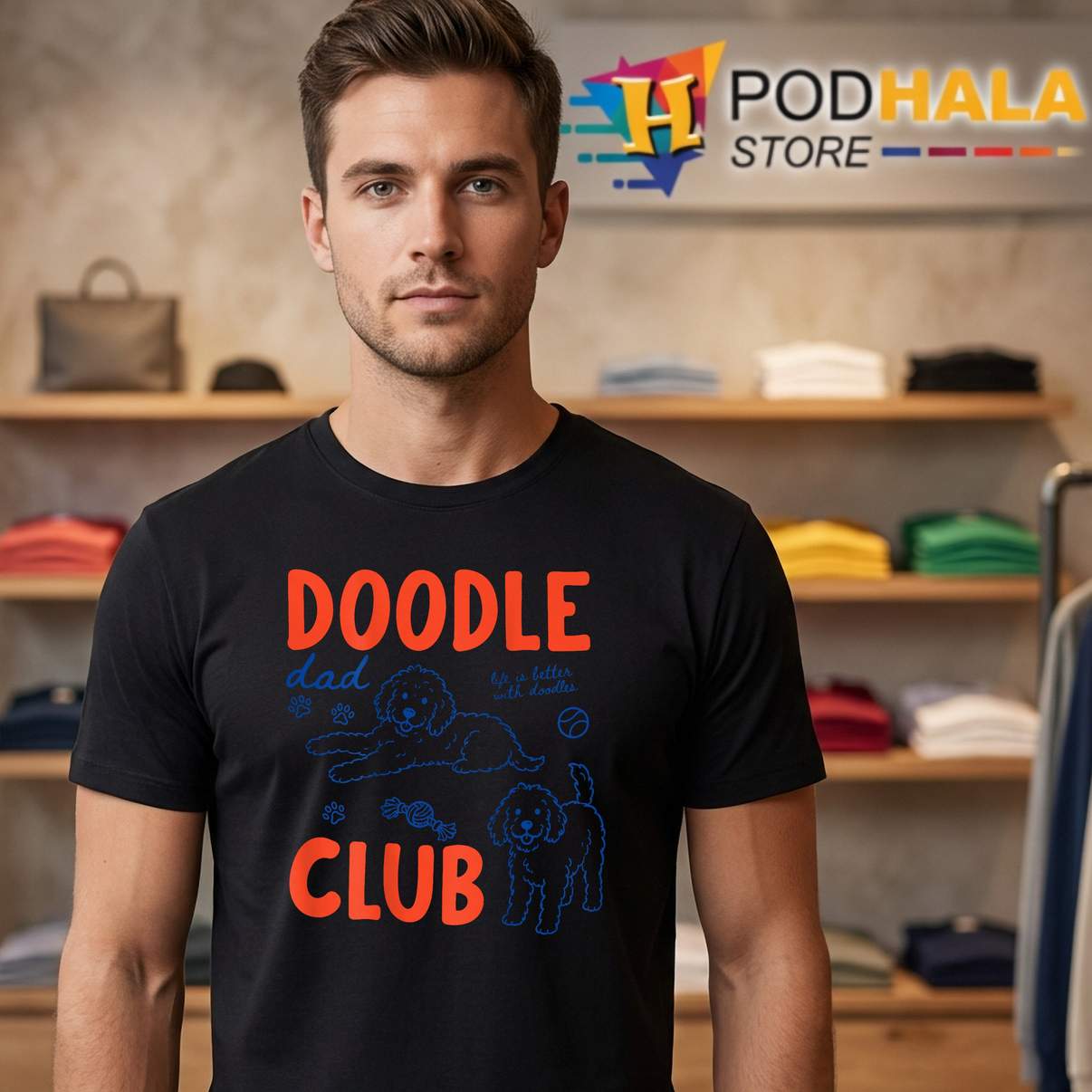 Golden Doodle Dad Club Tee Dog Father Day Funny Pet Lover Graphic Apparel Golden Doodle Dad Club Tee Dog Father Day Funny Pet Lover Graphic Apparel