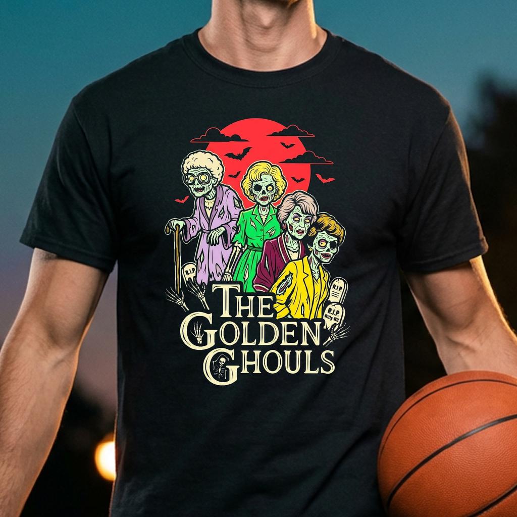 Golden Ghouls Retro Spooky Halloween Shirt Funny Womens Apparel Top Golden Ghouls Retro Spooky Halloween Shirt Funny Womens Apparel Top