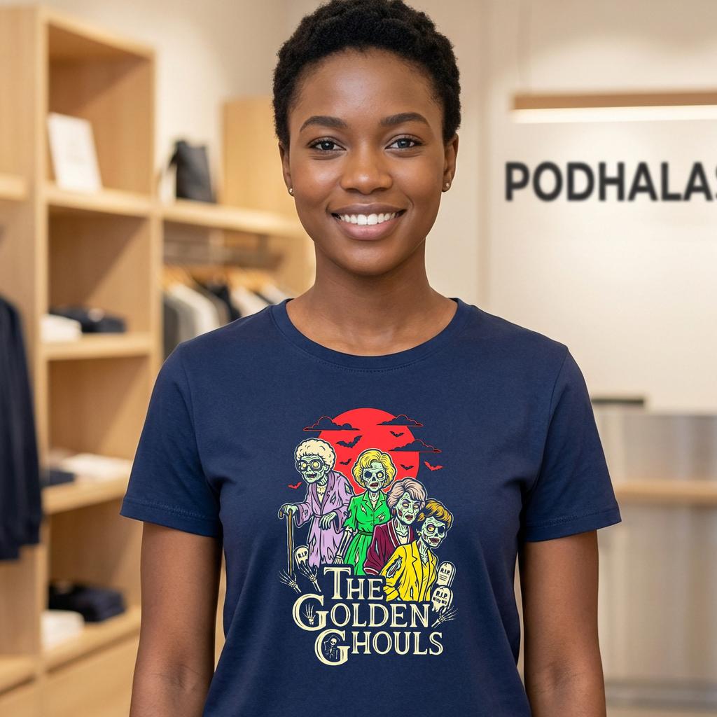Golden Ghouls Retro Spooky Halloween Tshirt Funny Womens Apparel Top Golden Ghouls Retro Spooky Halloween Tshirt Funny Womens Apparel Top