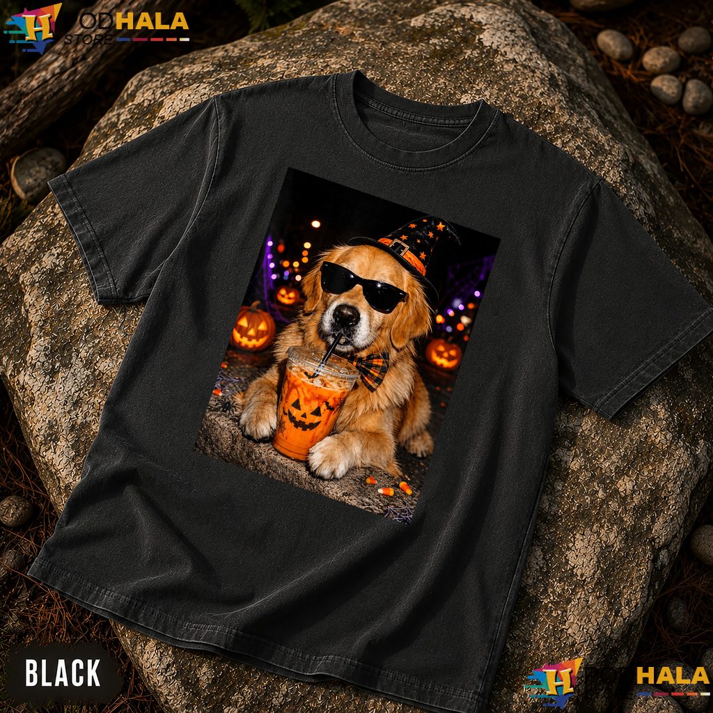 Golden Retriever Iced Coffee Comfort Colors Shirt Funny Halloween Dog Top Golden Retriever Iced Coffee Comfort Colors Shirt Funny Halloween Dog Top