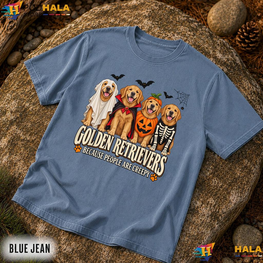 Golden Retrievers Creepy Dogs Comfort Colors T-Shirt Halloween Apparel