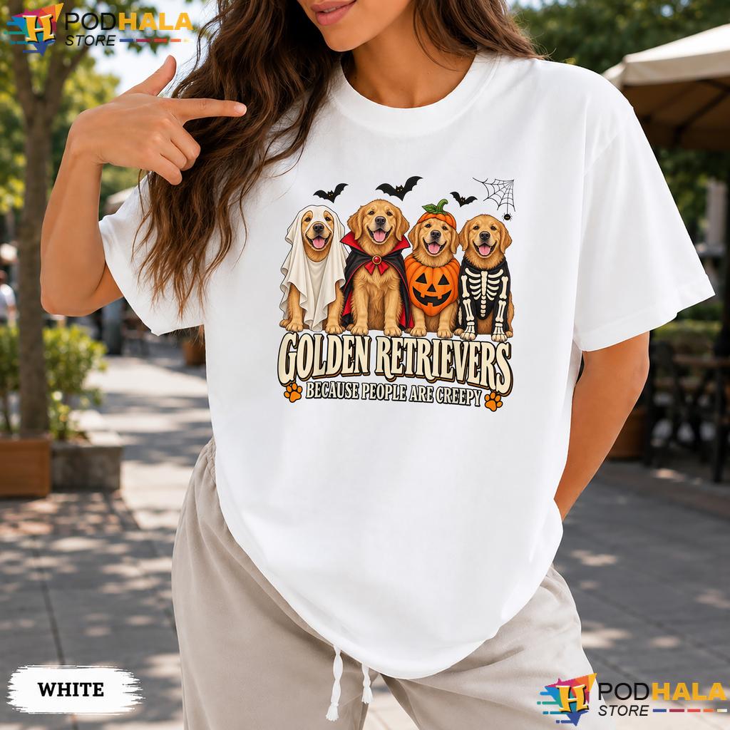 Golden Retrievers Creepy Dogs Comfort Colors Tshirt Halloween Apparel Golden Retrievers Creepy Dogs Comfort Colors Tshirt Halloween Apparel