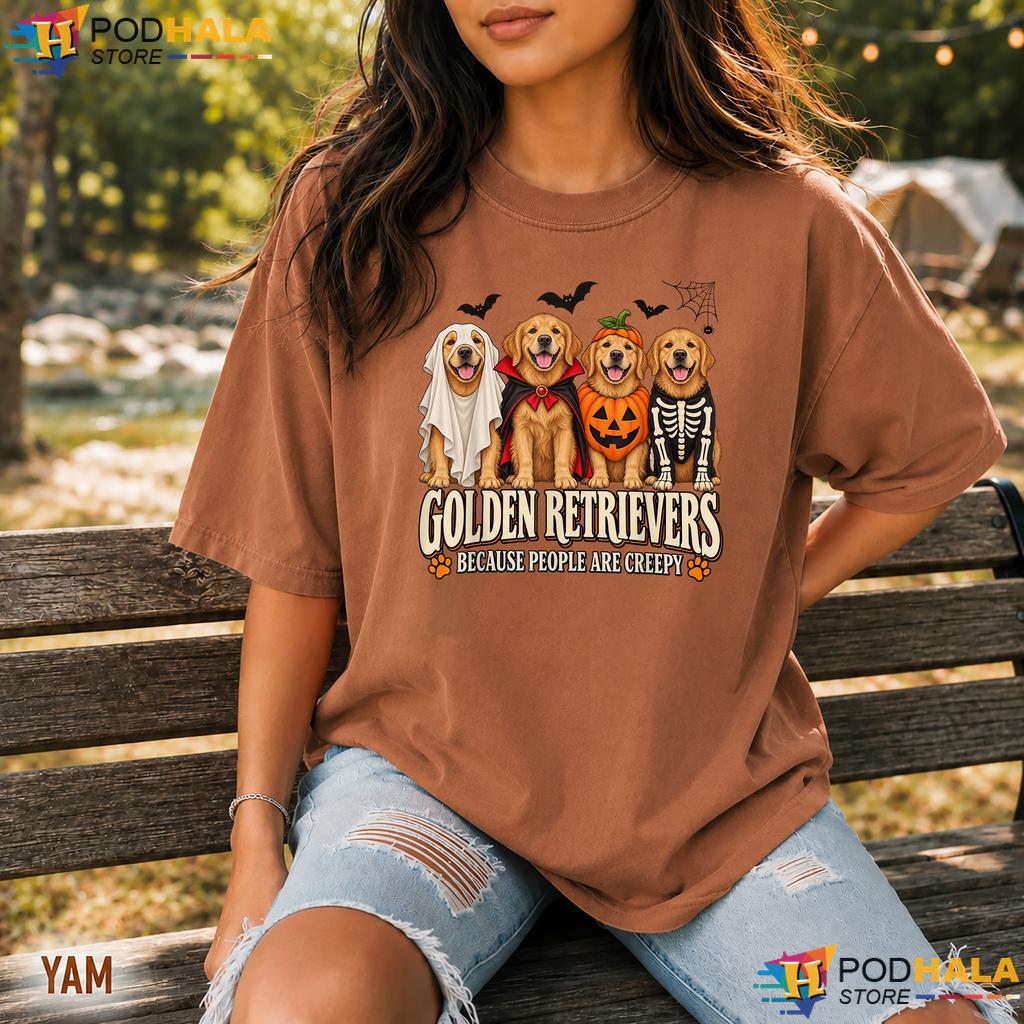 Golden Retrievers Creepy Dogs Comfort Colors Tee Halloween Apparel Golden Retrievers Creepy Dogs Comfort Colors Tee Halloween Apparel