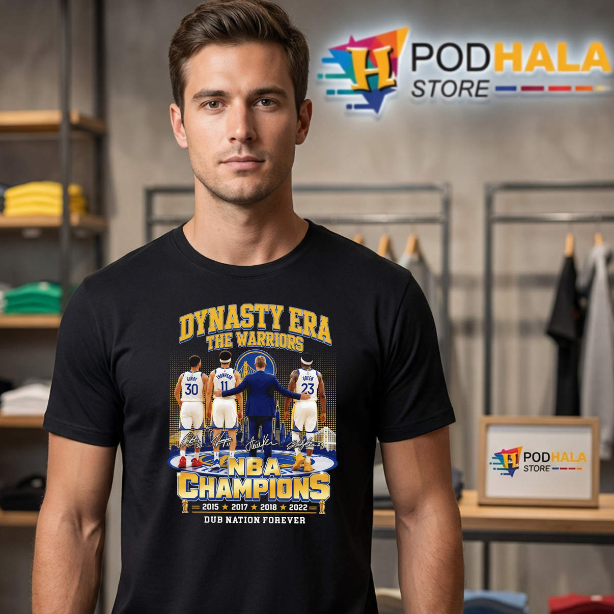 Golden State Warriors Dynasty Shirt Steve Kerr NBA Champions Fan Graphic Men