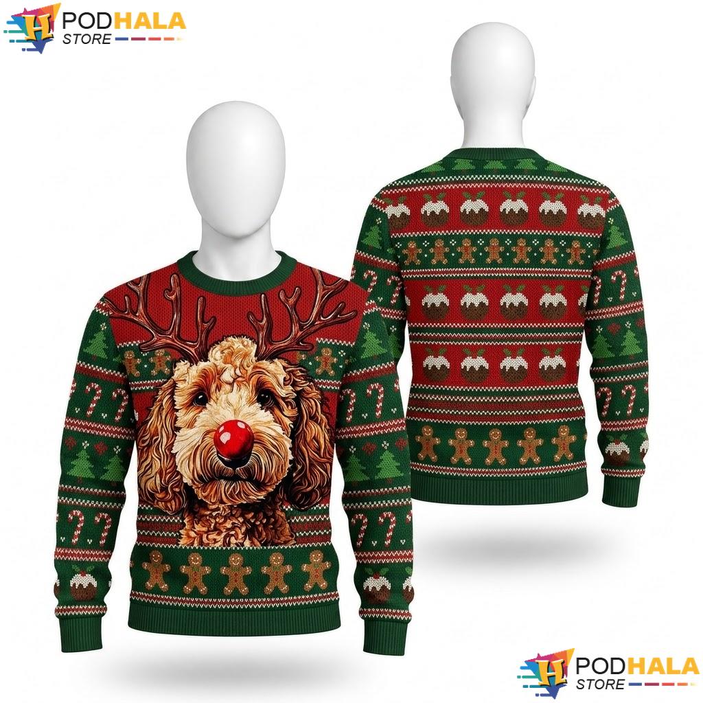 Goldendoodle Reindeer Dog Lover Christmas Sweater Doodle Mom Top