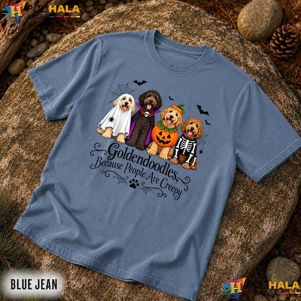 Goldendoodles People Creepy Comfort Colors Shirt Halloween Dogs Top Goldendoodles People Creepy Comfort Colors Shirt Halloween Dogs Top
