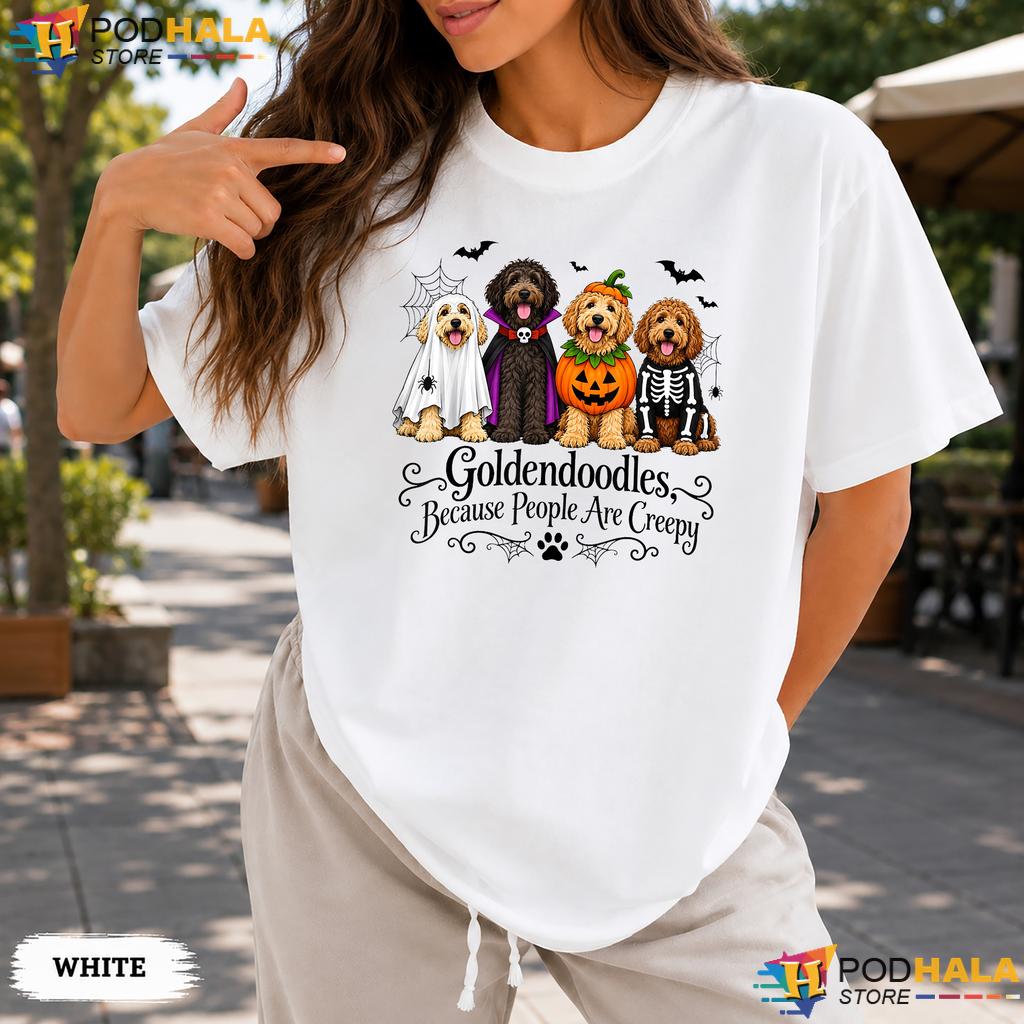 Goldendoodles People Creepy Comfort Colors Tshirt Halloween Dogs Top Goldendoodles People Creepy Comfort Colors Tshirt Halloween Dogs Top