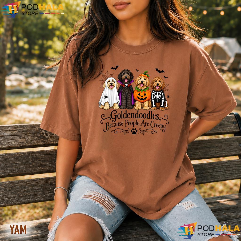 Goldendoodles People Creepy Comfort Colors Tee Halloween Dogs Top Goldendoodles People Creepy Comfort Colors Tee Halloween Dogs Top