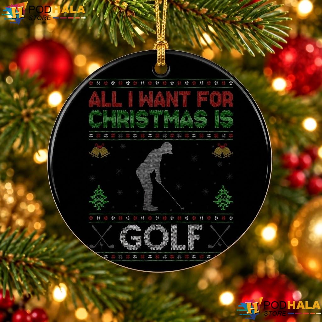 Golfing Sports Christmas Ornament All I Want Festive Holiday Decor Gift