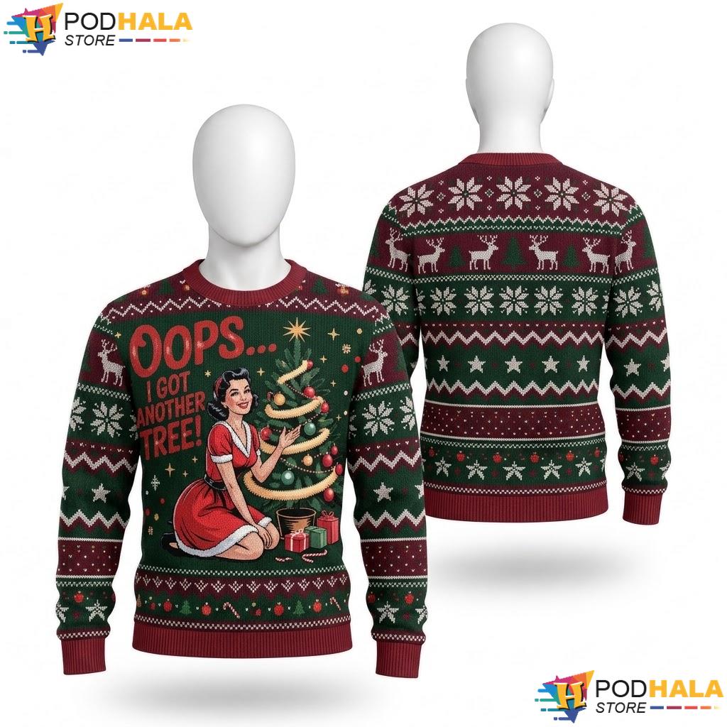 Got Another Tree Vintage Christmas Sweater Oops Funny Girl Holiday Top Got Another Tree Vintage Christmas Sweater Oops Funny Girl Holiday Top