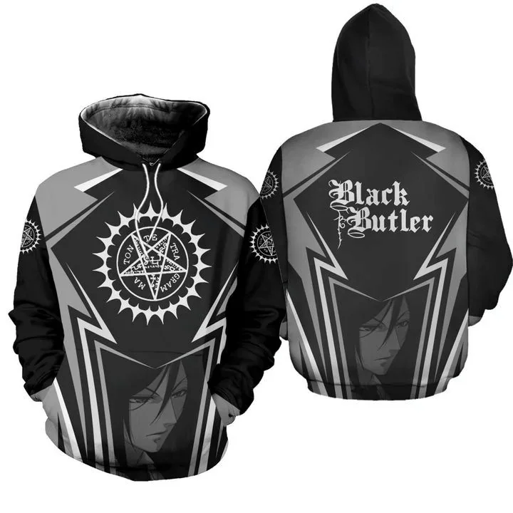 Gothic Black Butler 3d Hoodie Featuring Intricate Emblem Design
