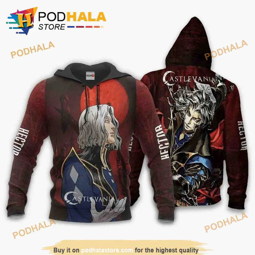 Gothic Castlevania Anime 3d Hoodie Featuring Iconic Characters And Dark Design
