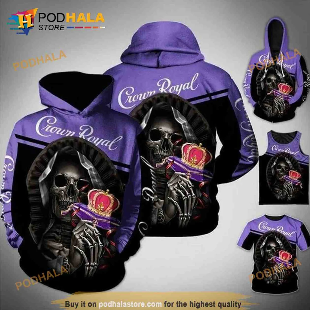 Gothic Crown Royal Skull 3d Hoodie With Edgy Rock Design