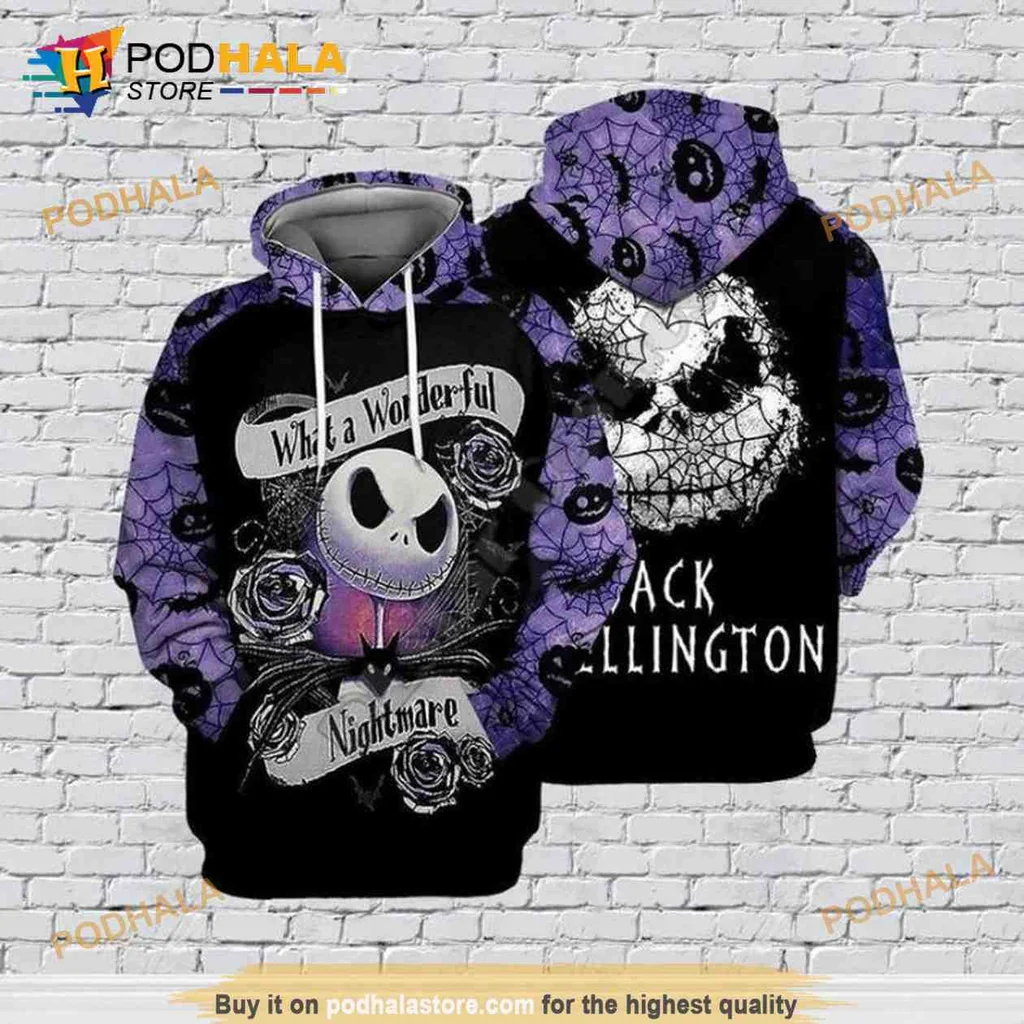 Gothic Jack Skellington 3d Hoodie, What A Wonderful Nightmare Design