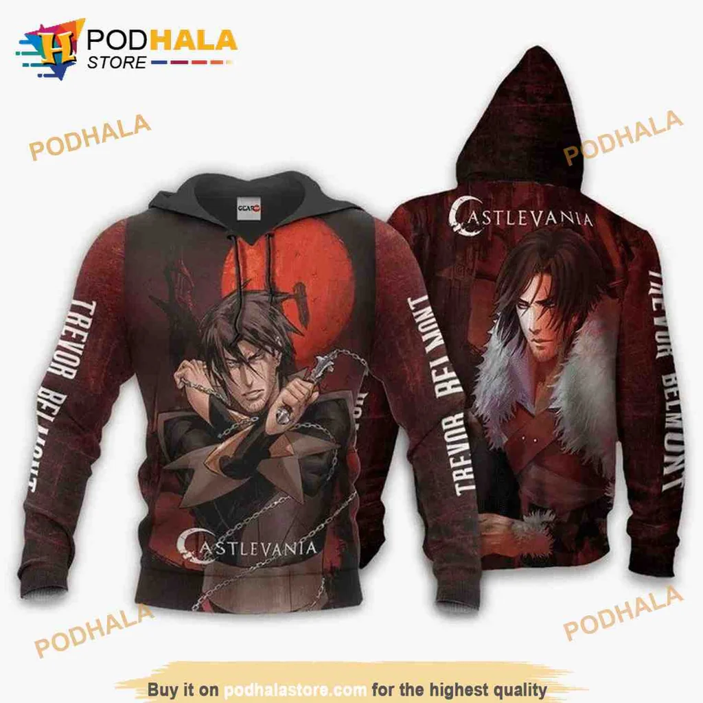 Gothic Trevor Belmont Castlevania 3d Hoodie With Intense Anime Design