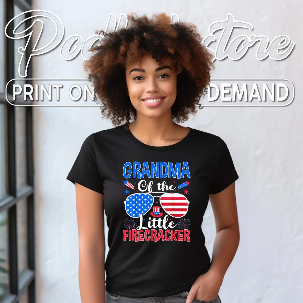 Grandma Of The Little Firecracker Shirt Funny Family Fourth Of July