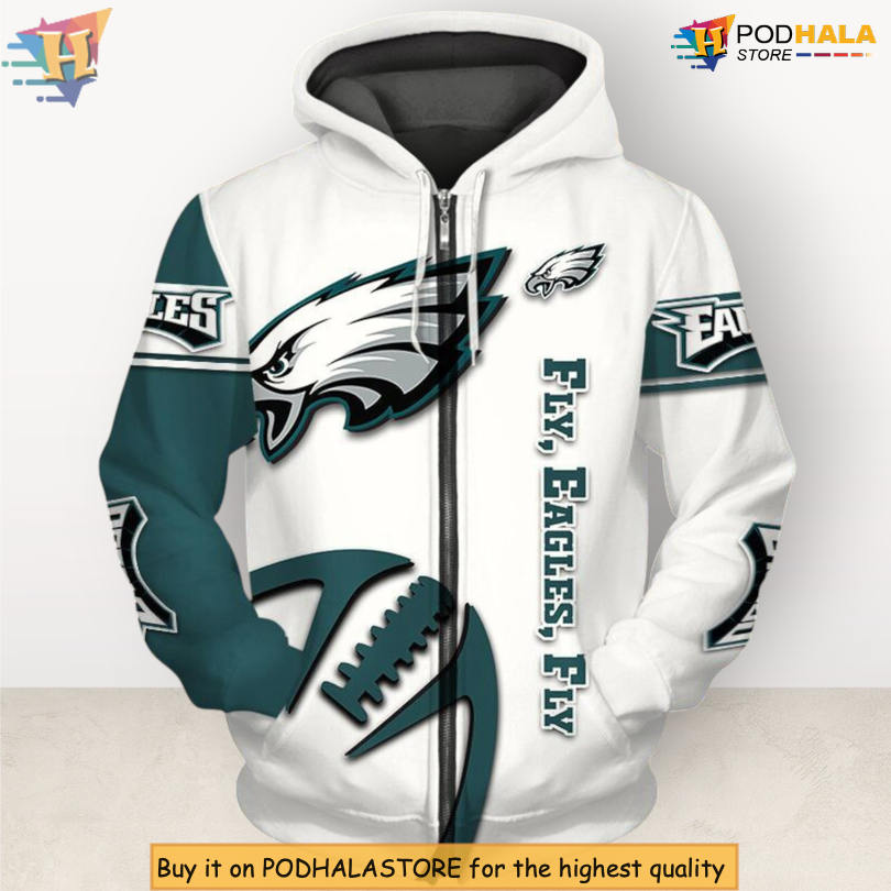 Graphic Ball Print Pullover Philadelphia Eagles Mens Hoodies Zip Hoodie
