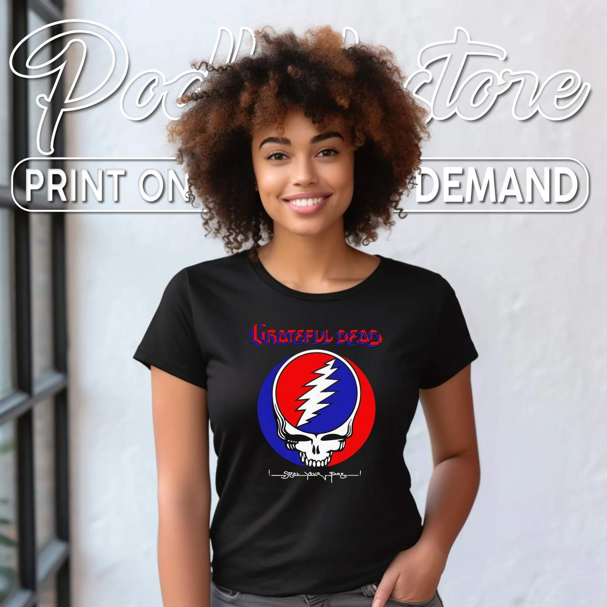 Grateful Dead Steal Your Face Shirt Album Retro Rock Music Fan Graphic Mens