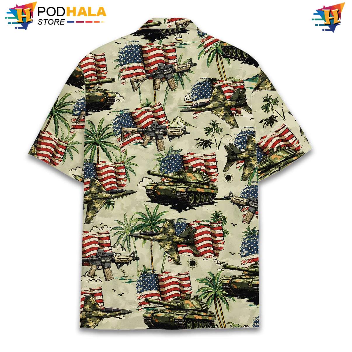 Gray USA Flag Tank Short-sleeve button-up shirt Mens Patriotic Fourth Of July Military Gray USA Flag Tank Short-sleeve button-up shirt Mens Patriotic Fourth Of July Military