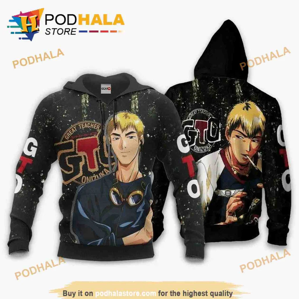 Great Teacher Onizuka 3d Hoodie With Anime Character Graphic