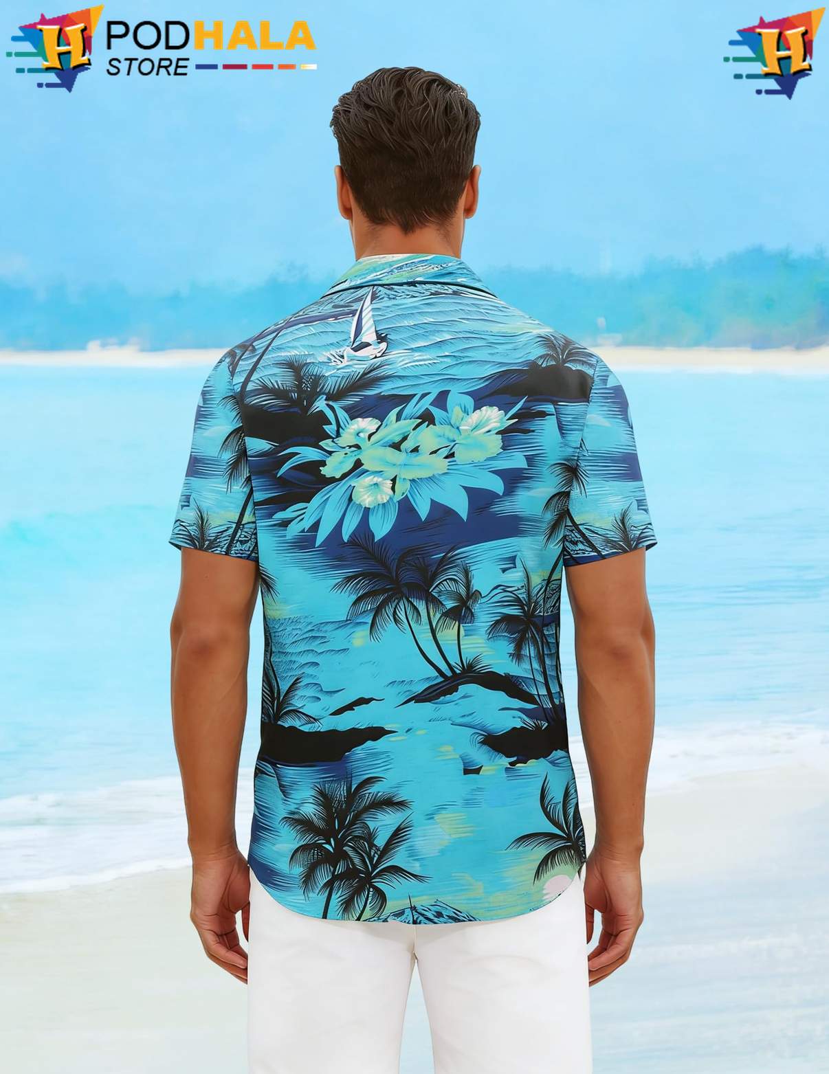 Green Palm Tropical Shirt Tree Mens Short Sleeve Casual Summer Beach Top Green Palm Tropical Shirt Tree Mens Short Sleeve Casual Summer Beach Top