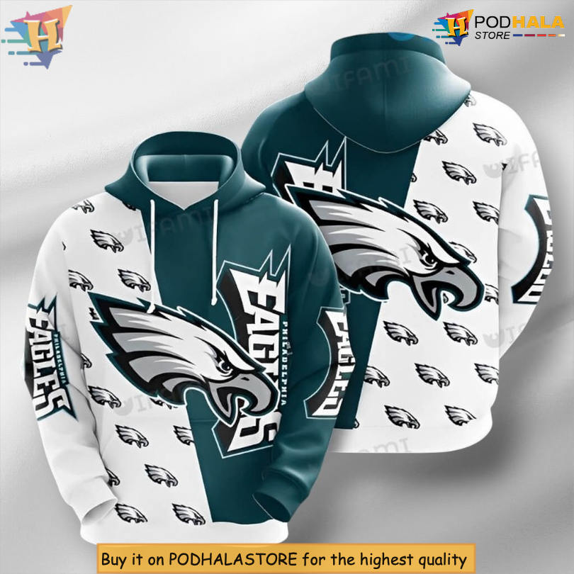 Green White Logo Edition Philadelphia Eagles Hoodies For Men Youth Hoodie