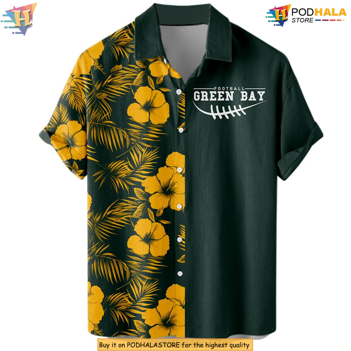 Greenbay Floral Football Hawaiian Shirt 2026 Custom Name Number Fan Apparel
