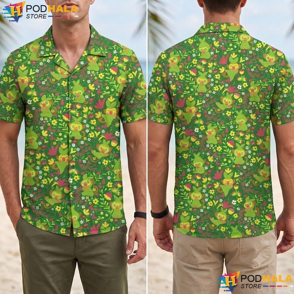 Grookey Tropical Aloha Shirt Cute Kawaii Summer Beach Outfit Top Grookey Tropical Aloha Shirt Cute Kawaii Summer Beach Outfit Top