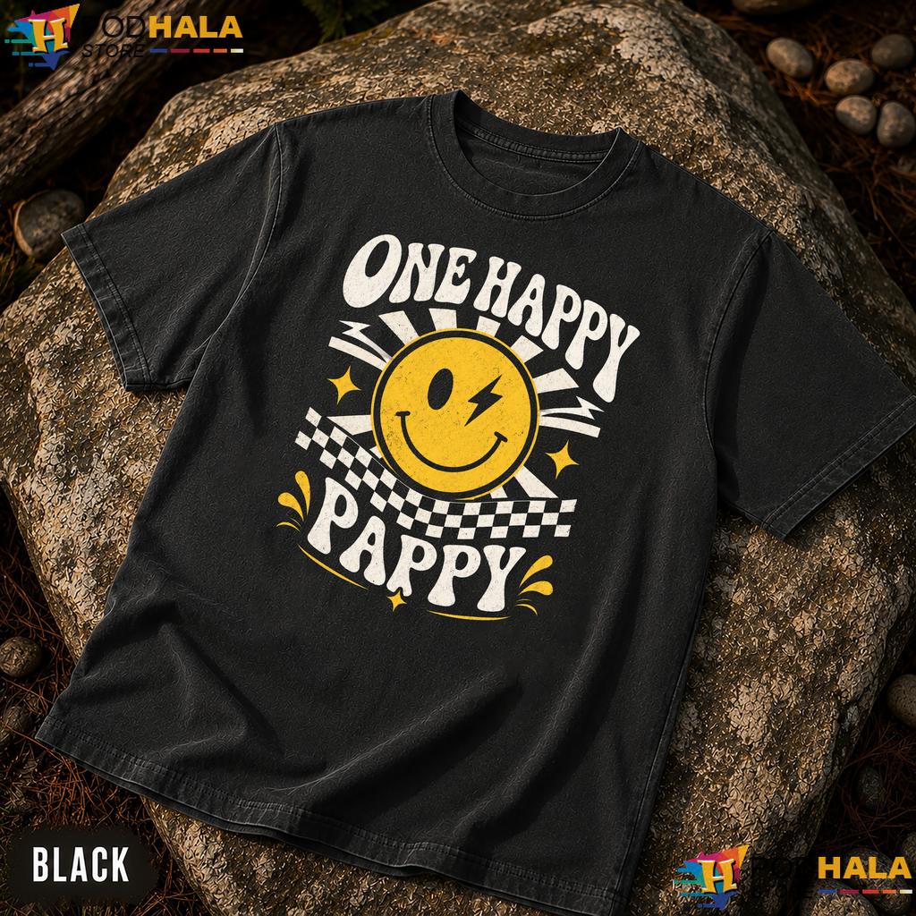 Groovy Pappy Comfort Colors Shirt One Happy Dude Birthday Family Match Tee Groovy Pappy Comfort Colors Shirt One Happy Dude Birthday Family Match Tee
