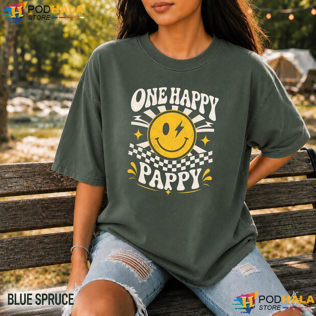 Groovy Pappy Comfort Colors Tshirt One Happy Dude Birthday Family Match Tee Groovy Pappy Comfort Colors Tshirt One Happy Dude Birthday Family Match Tee