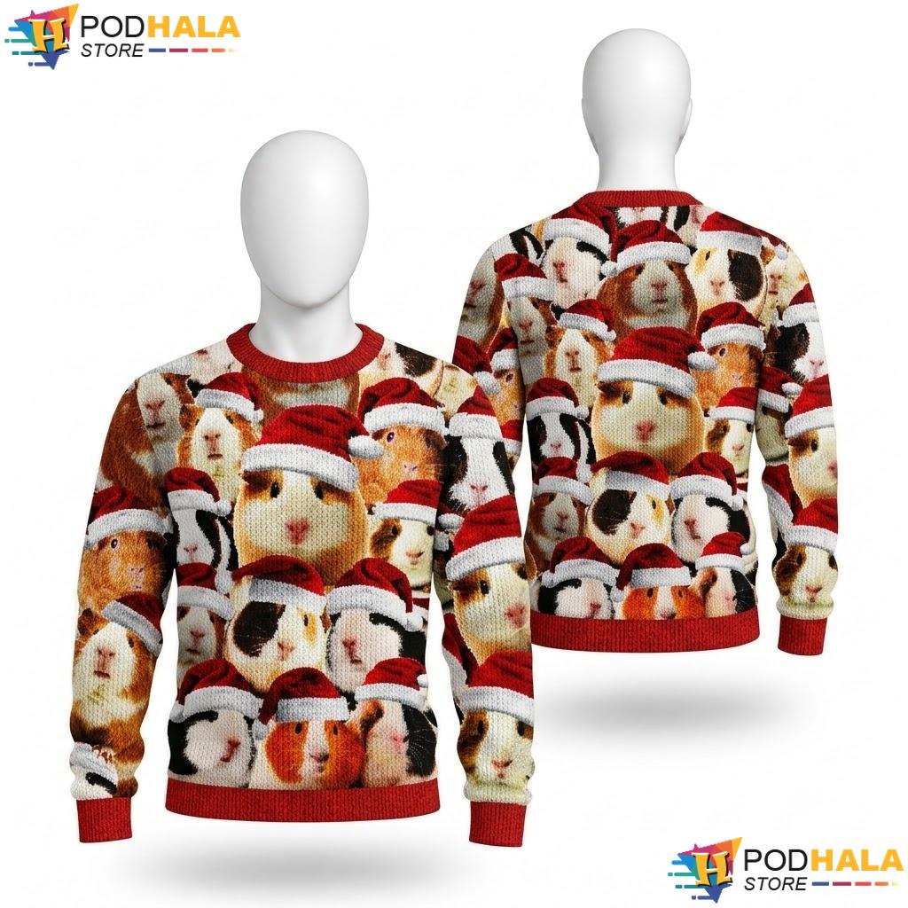 Guinea Pig Ugly Christmas Sweater Funny Animal Lovers Holiday Outfit