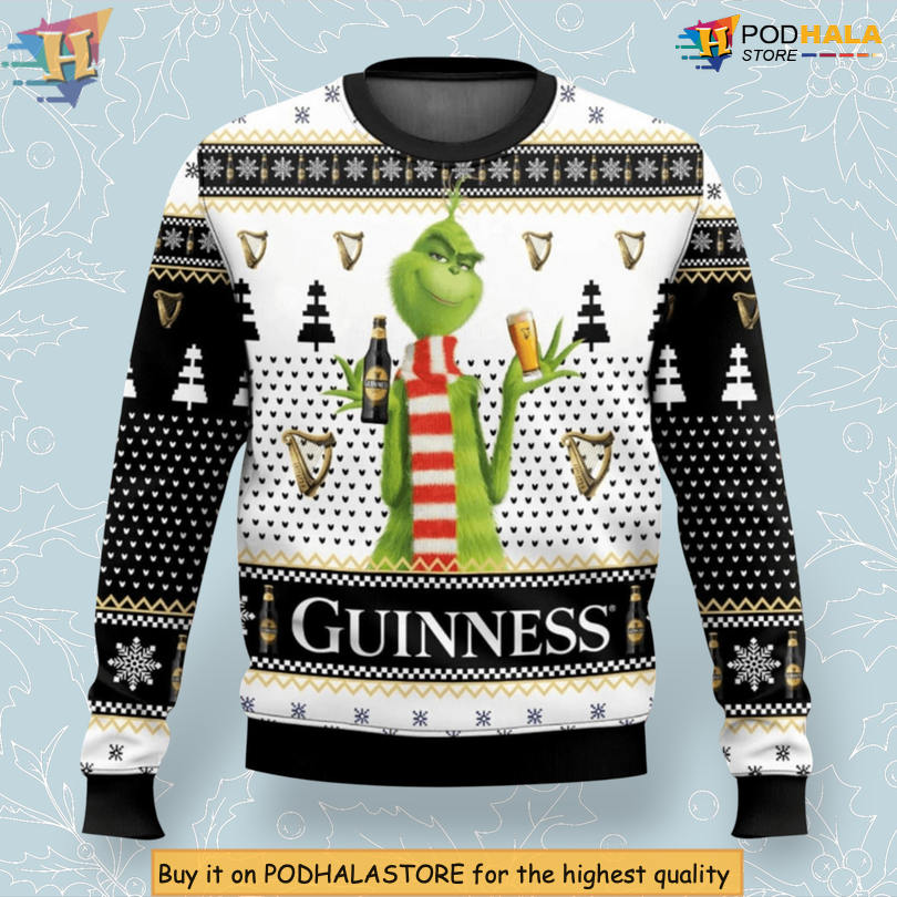Guinness Grinch Beer Theme Funny Graphic Vintage Ugly Christmas Sweater Guinness Grinch Beer Theme Funny Graphic Vintage Ugly Christmas Sweater