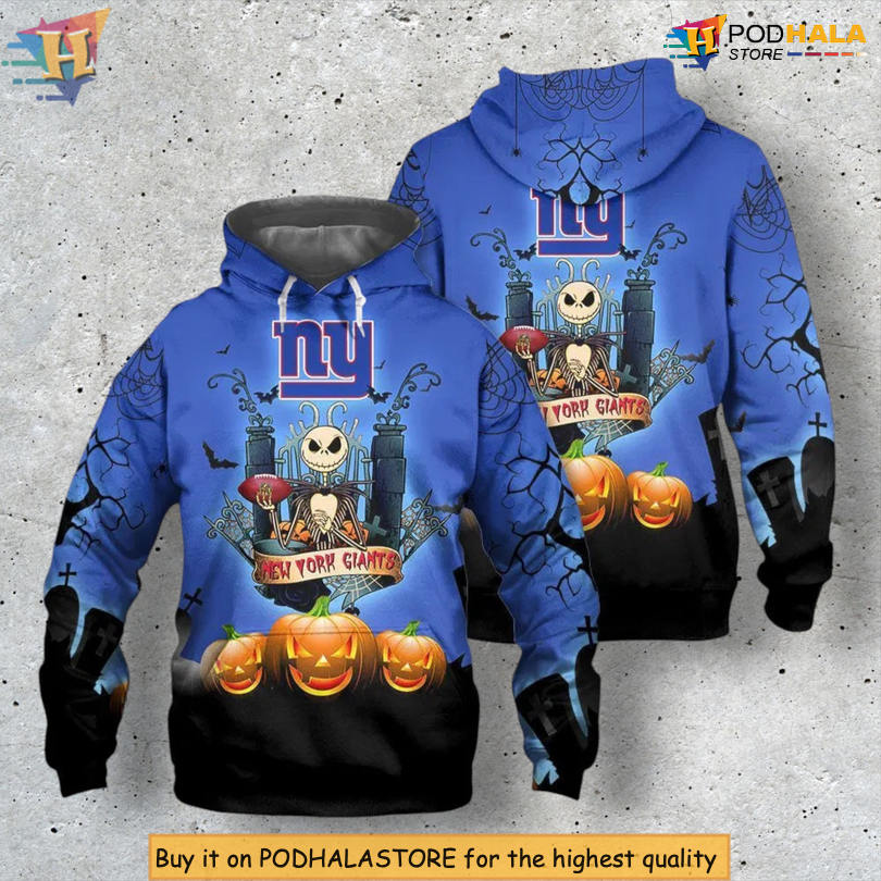Halloween Costume Edition Giants Hoodie For Men Jack Skellington 3D Design