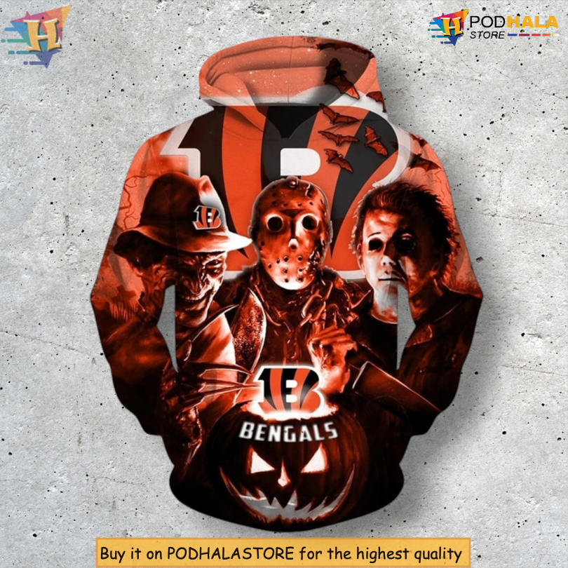 Halloween Horror Night Special Cincinnati Bengals Full Print Hoodie 3D Custom
