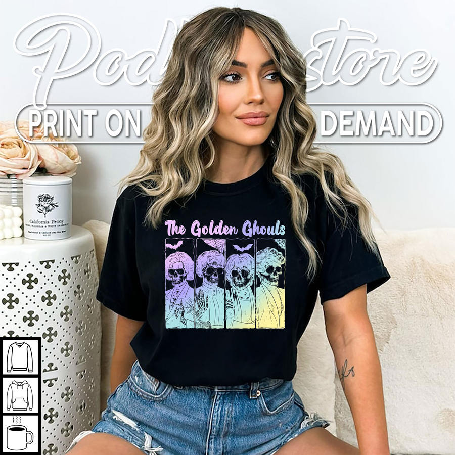 Halloween Shirts For Women Featuring The Golden Ghouls Quote Art