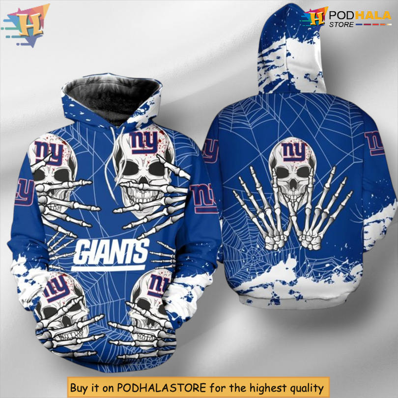 Halloween Skull Theme Vintage New York Giants Hoodie Horror Night Style