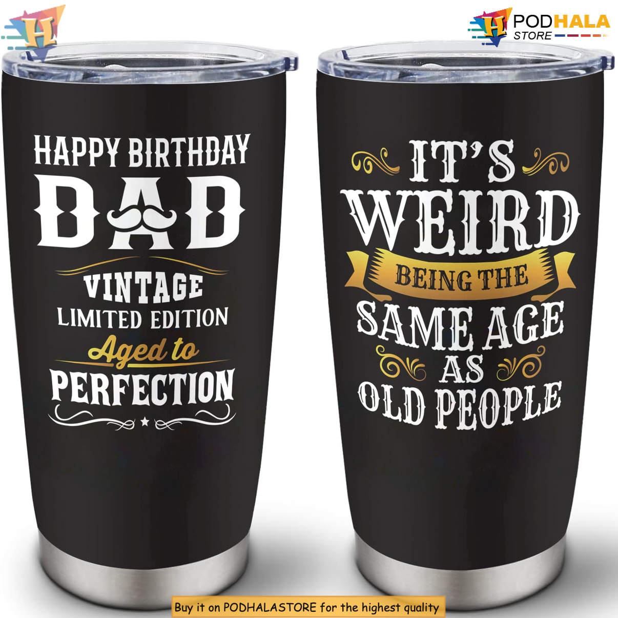 Happy Birthday Bad Vintage Tumbler 2026 Aged To Perfection Best Dad Ever Gift