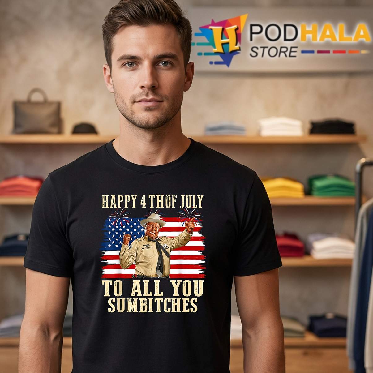 Happy Fourth Of July Sumbitches Patriotic Shirt American Mens Outfit