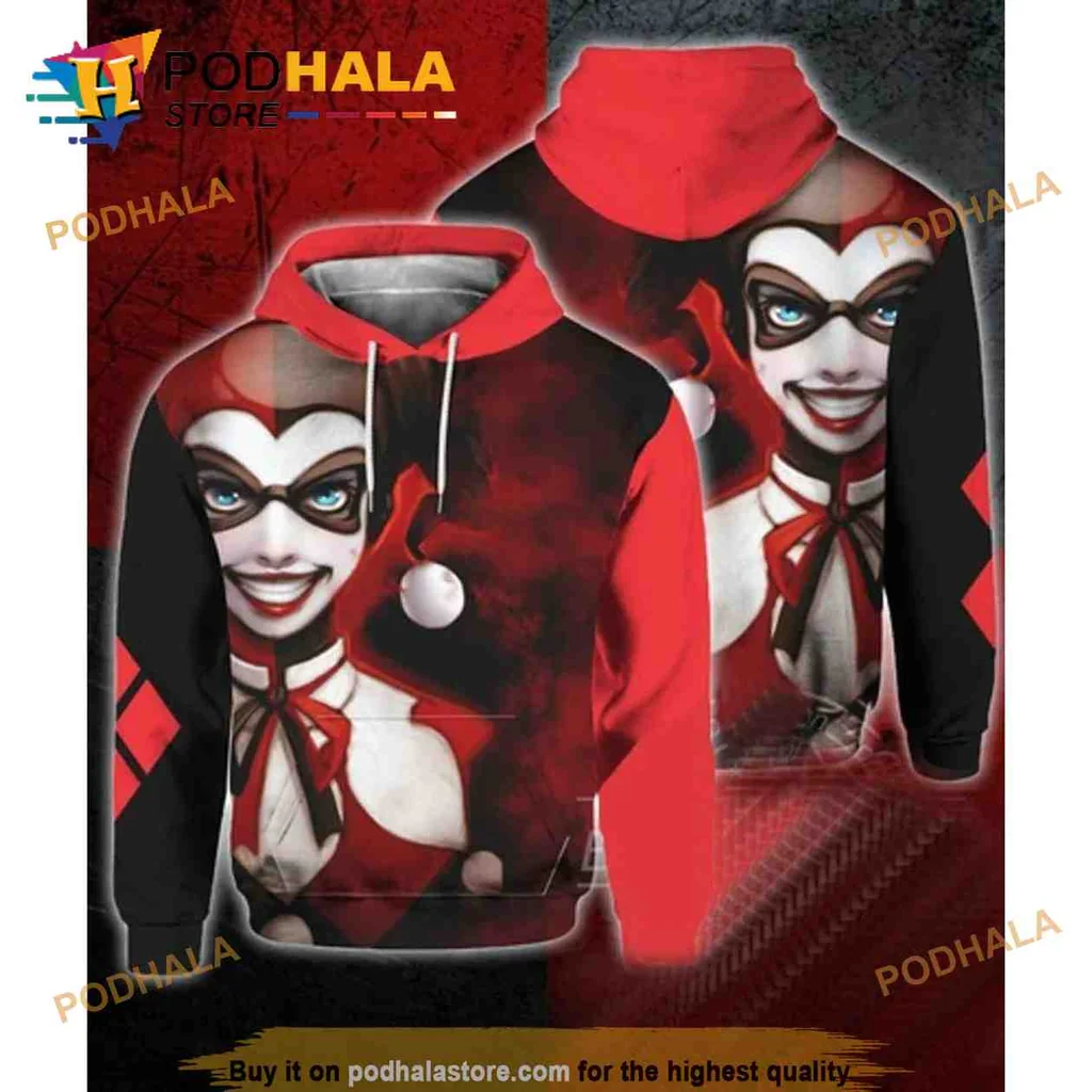 Harley Quinn Dc Comics 3d Hoodie With Iconic Jester Design