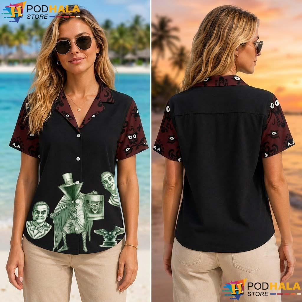 Gothic Mansion Halloween Tropical Shirt Hitchhiking Ghosts Party Shirt Gothic Mansion Halloween Tropical Shirt Hitchhiking Ghosts Party Shirt