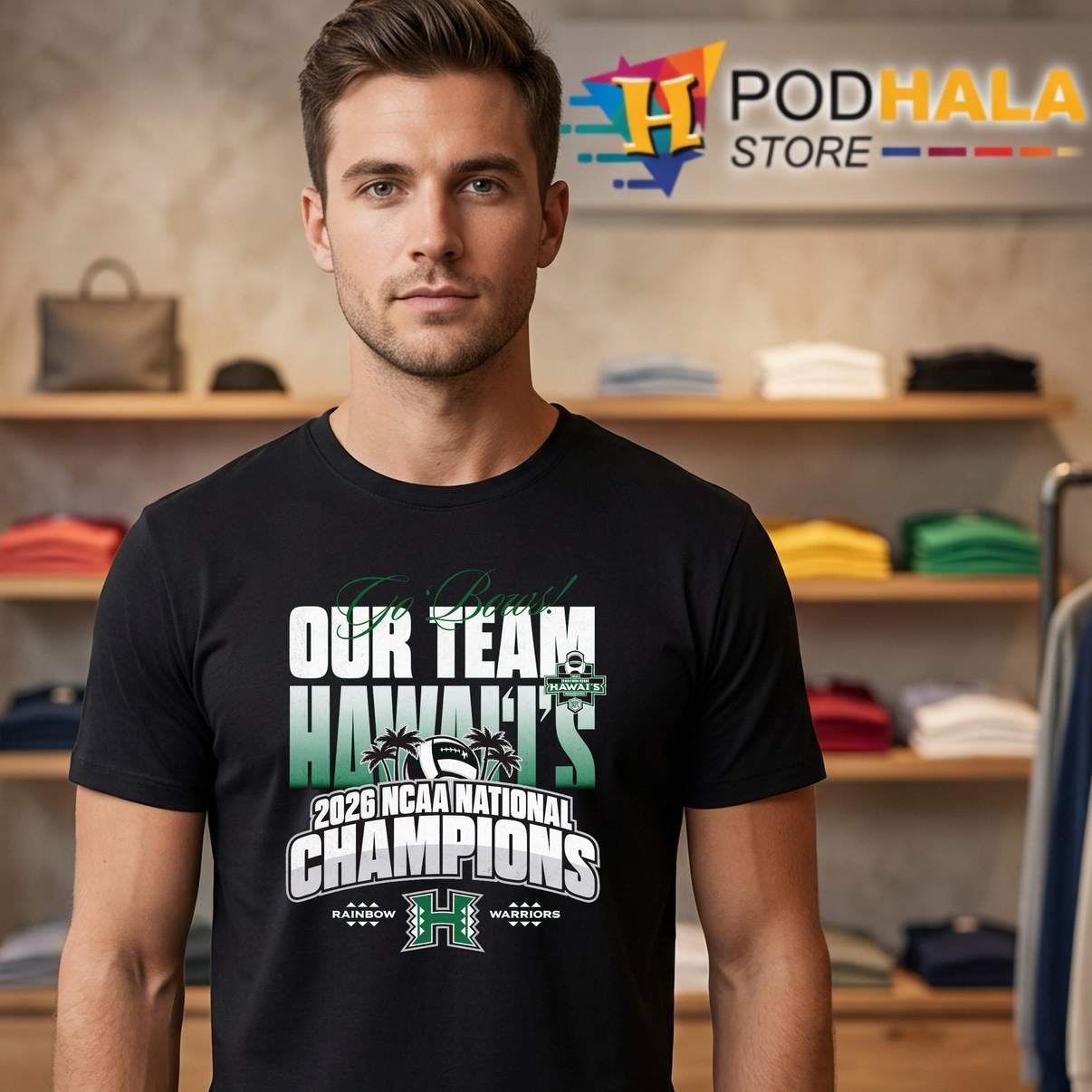 Hawaii Rainbow Warriors 2026 Shirt National Champions Fan Graphic Design Men