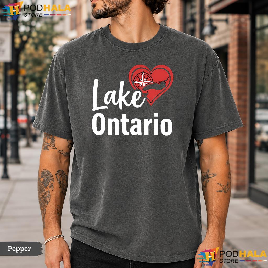 Heart Compass Lake Ontario Comfort Colors T-Shirt Classic Vintage Top