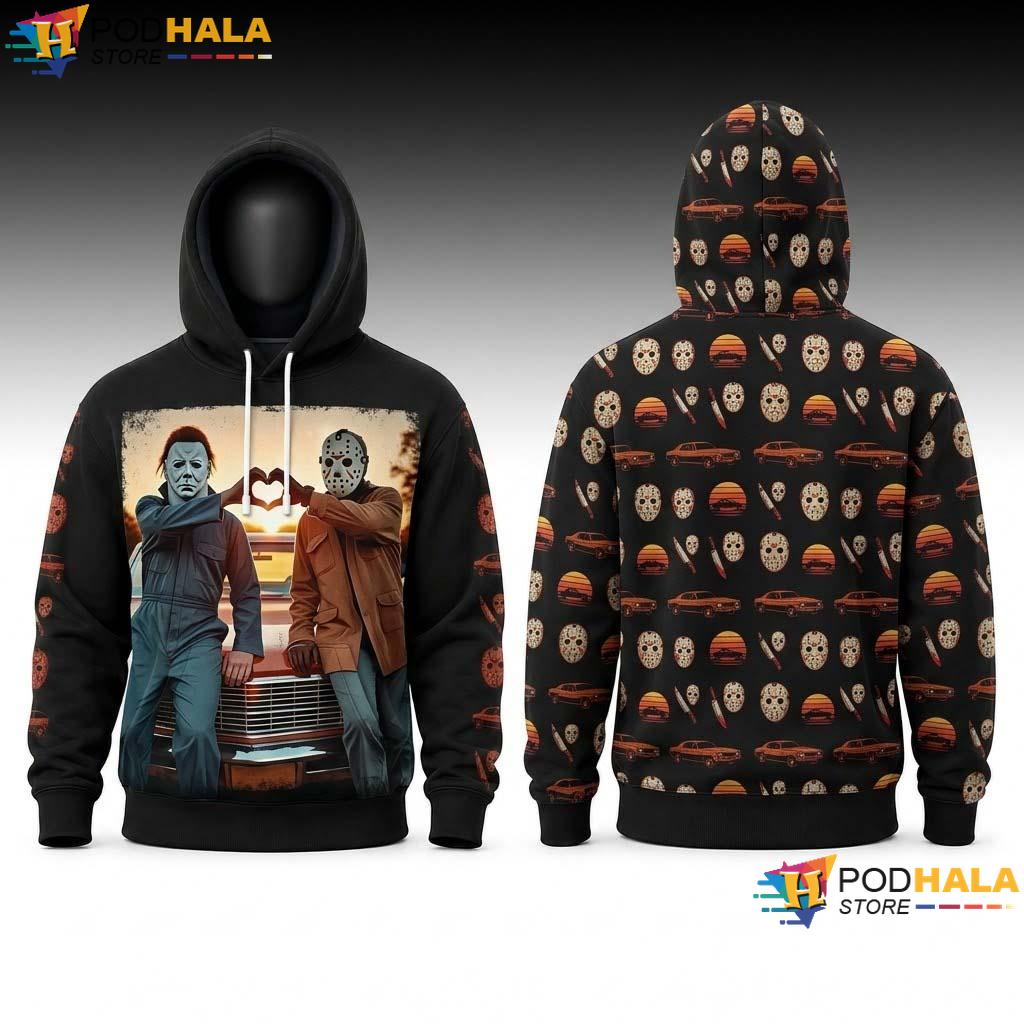 Heart Hands Halloween 3D Hoodie Spooky Horror Movie Character Gift Top